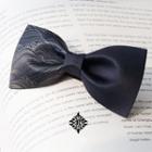 Wave Print Bow Tie Navy Blue - One Size