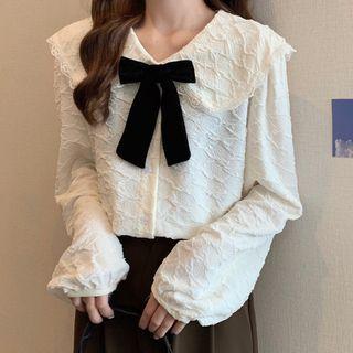 Peter Pan Collar Bow Top