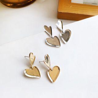 Heart Drop Sterling Silver Ear Stud