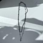 Cross Ball-chain Layered Necklace Silver - One Size