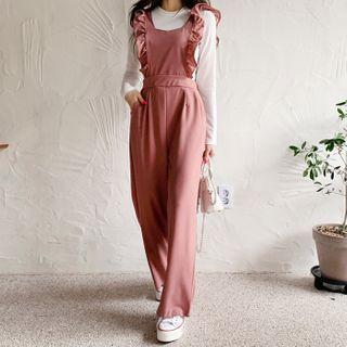 Frill-strap Wide-leg Jumpsuit
