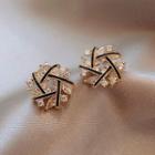 Rhinestone Geometric Stud Earring 1 Pair - As Shown In Figure - One Size