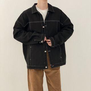 Contrast Stitched Shirt Jacket