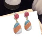 Glaze Panel Dangle Earring 1 Pair - Gold - One Size