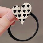 Heart Faux Pearl Hair Tie Ly1978 - Love Heart - Black - One Size