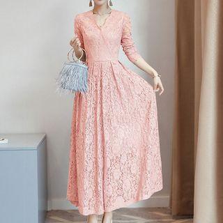 Long-sleeve Maxi Lace Dress