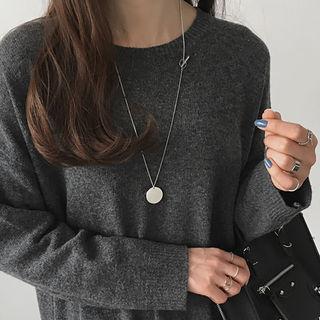 Round-neck Wool Blend Long Knit Dress