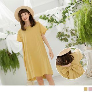 Tie-back Short Sleeve A-line Dress