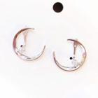 Faux Crystal Alloy Moon Dangle Earring 1 Pair - As Shown In Figure - One Size
