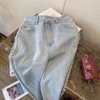 Beaded Wide Leg Jeans
