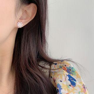 925 Sterling Silver Daisy Earring 1 Pair - As Shown In Figure - One Size