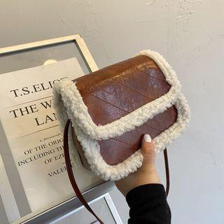 Fleece Trim Mini Crossbody Bag