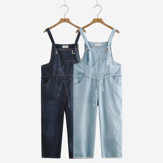 Cropped Tie-waist Dungaree