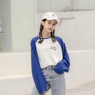 Long-sleeve Raglan Lettering T-shirt