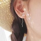 Sterling Silver Floral Threader Earrings