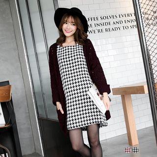 Houndstooth Woven Shift Dress