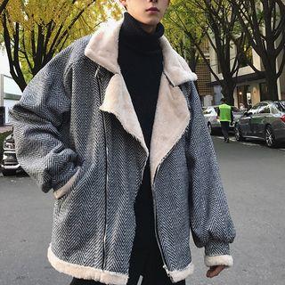 Fleece-lined Buckled-neck Jacket