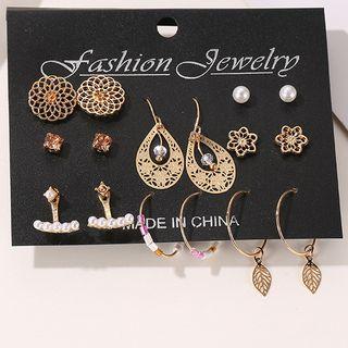 Set Of 8: Stud Earring + Hoop Earring Set Of 8 - 01-3125 - As Shown In Figure - One Size