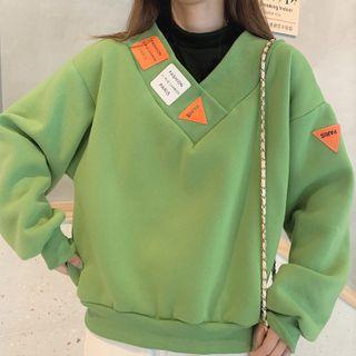 Mock Two-piece Applique Sweatshirt