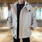 Plain Stand-collar Padded Parka