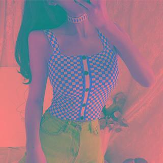 Plaid Button Camisole