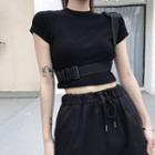 Short-sleeve Buckle Detail T-shirt