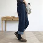 Turn-up Hem Wide-leg Jeans