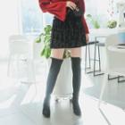 Elastic-waist Laced Velvet Miniskirt