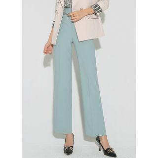 High-waist Metallic-detail Dress Pants