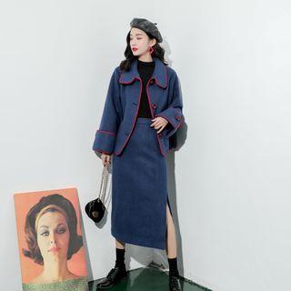 Set: Shirt Jacket + Midi A-line Skirt