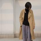 Wide Lapel Trench Coat With Belt