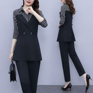 Set: Double Breasted Blouse + Dress Pants