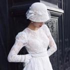 Wedding Mesh Bucket Hat White - One Size