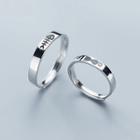 925 Sterling Silver Cat / Fish Ring 1 Pair - Silver - One Size