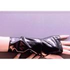 Patent Half Gloves S0075 - Matte - Black - One Size