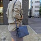 Faux-leather Tassel-accent Crossbody Bag