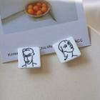 Acrylic Face Print Square Earring
