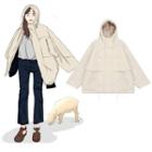 Hooded Faux Shearling Jacket Off-white - One Size