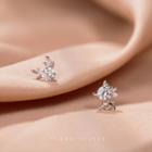 Non-matching Deer Stud Earring 1 Pair - Silver - One Size