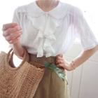 Round-collar Ruffled Blouse