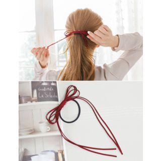 Faux-suede Strap Bow Hair Tie