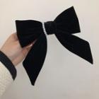 Bow Fabric Faux Pearl Hair Clip Bow - Black - One Size
