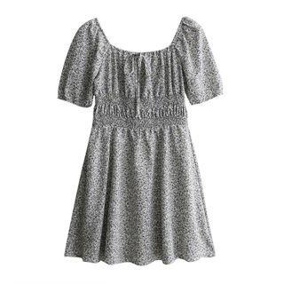 Off Shoulder Floral A-line Mini Dress