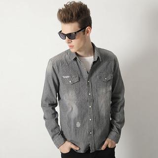 Pinstriped Denim Shirt