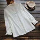 Pocketed Blouse White - One Size