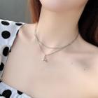 Alloy Mermaid Tail Pendant Layered Choker Necklace 1pc - Necklace - One Size