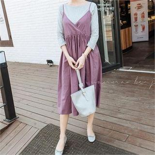 Spaghetti-strap Wrap-front Dress