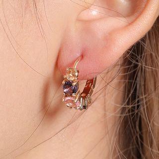 Rhinestone Ring Earring 01-11001 - Gold - One Size