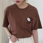 Coconut Embroidered Short-sleeve T-shirt