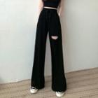 High-waist Wide-leg Sweatpants / Short-sleeve T-shirt